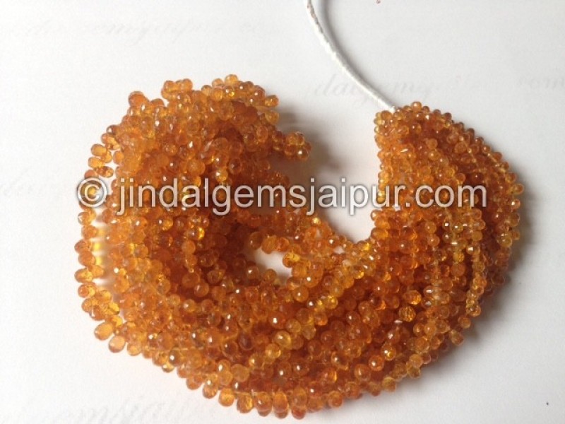 Mandarin Garnet Faceted Drops Shape Beads